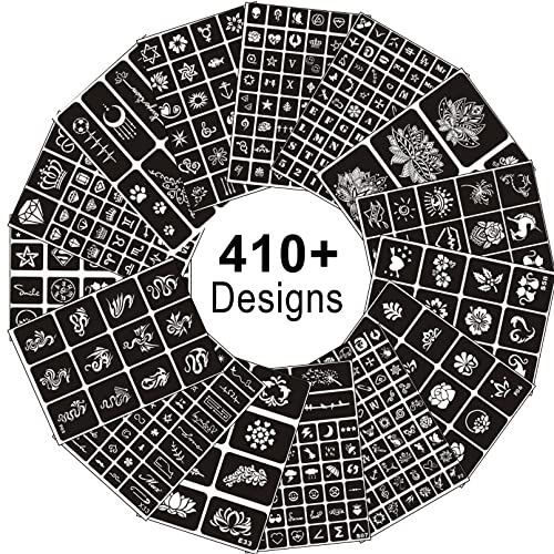 410+ Temporary Tattoo Stencils Kit for Women, Girls & Kids