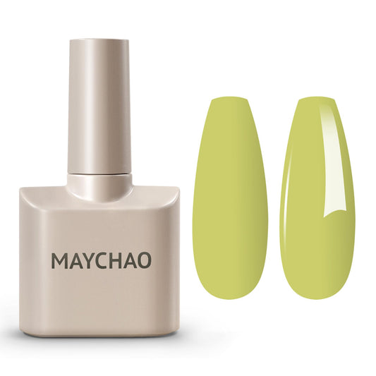 MAYCHAO 15ML Green Gel Nail Polish 1Pc Kiwi Green Gel Polish Soak Off UV LED Nail Polish Nail Art Starter Manicure Salon DIY at Home, 0.5 OZ