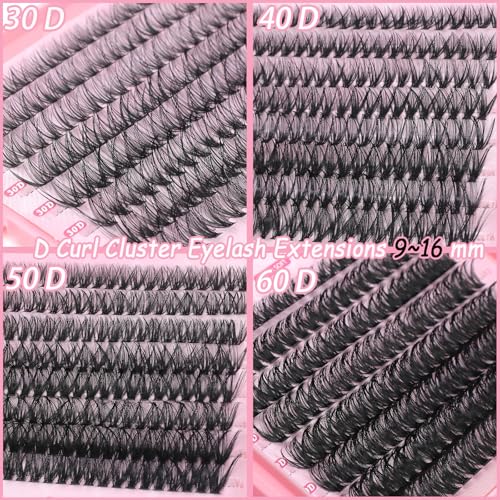 Lash Clusters Kit 640 Pcs Eyelashes Extensions 9-16mm D Curl