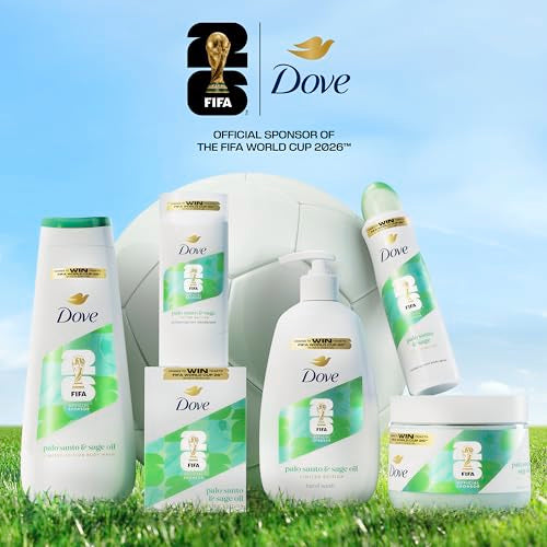 Dove Limited Edition FIFA Beauty Bar Soap 6 Bars Palo Santo & Sage Oil for Hydrated & Soft Skin 3.75 Oz