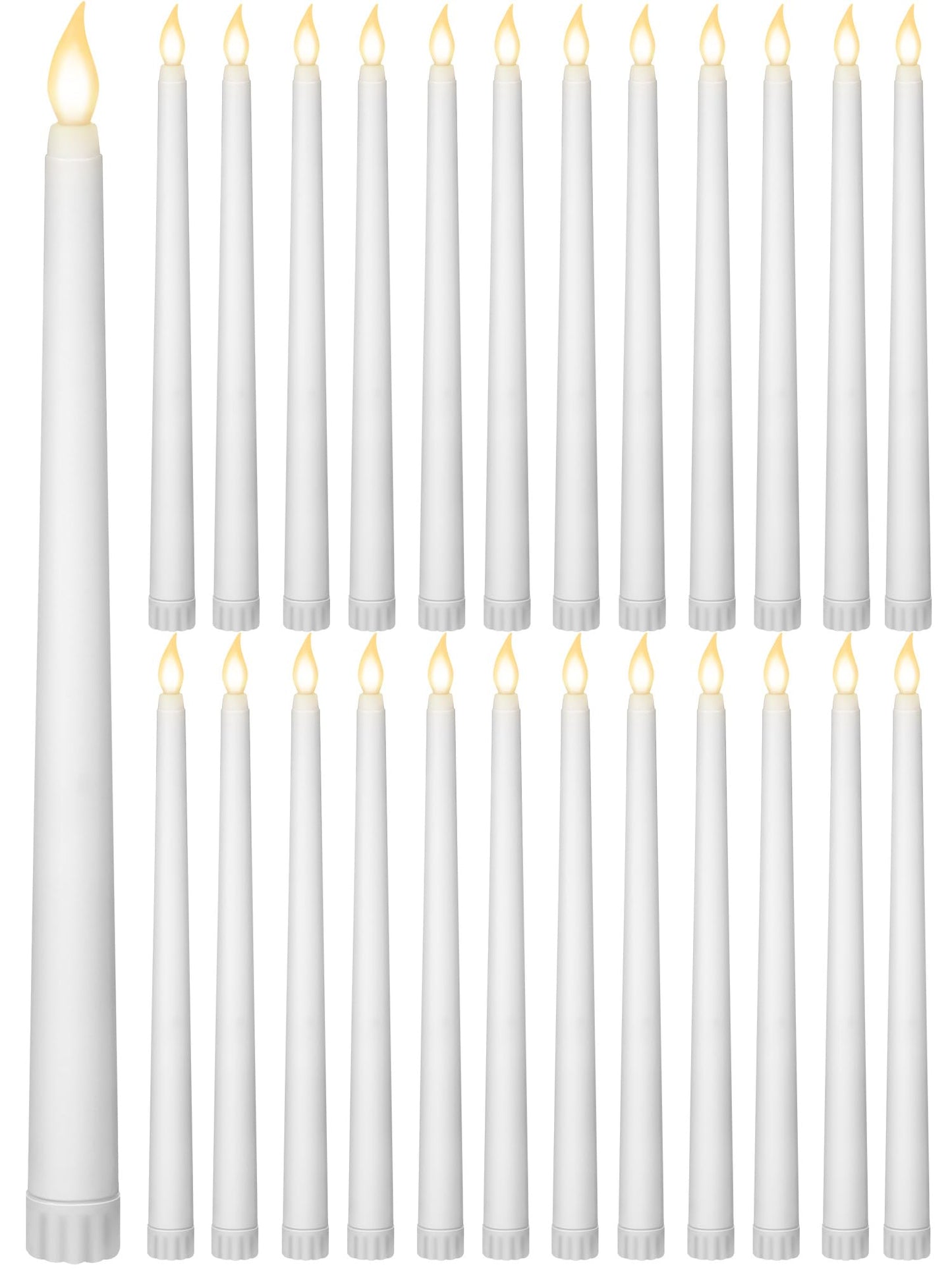 Treela 24 Pcs Flameless Taper Candles Bulk LED Taper Candles Sticks Battery Operated for Christmas Birthday Wedding Party Church Table Decoration