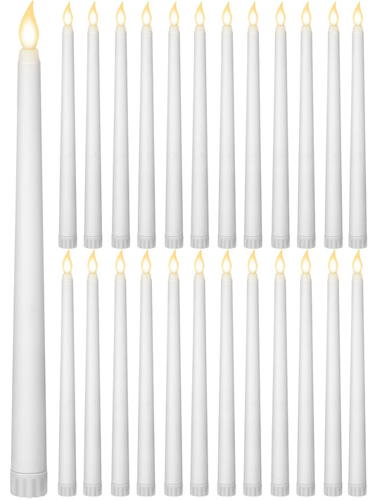 Treela 24 Pcs Flameless Taper Candles Bulk LED Taper Candles Sticks Battery Operated for Christmas Birthday Wedding Party Church Table Decoration