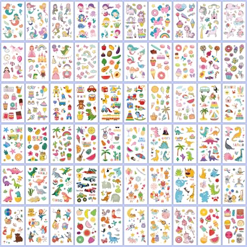 EMOME Temporary Tattoos for Kids, 2100+ Designs - 168 Sheets