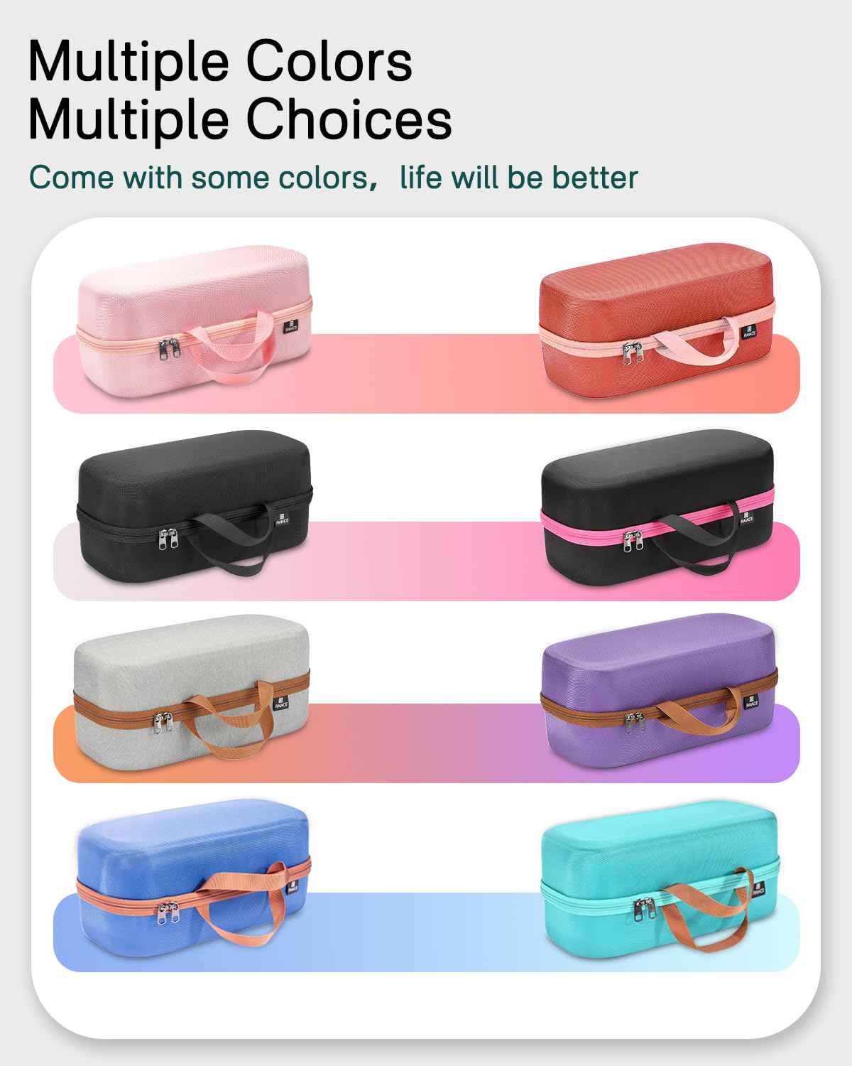 RAIACE Hard Storage Case Compatible with dyson Hair Dryer, Travel Carrying Bag. (for sale is case only). - Gray(Gray Lining)