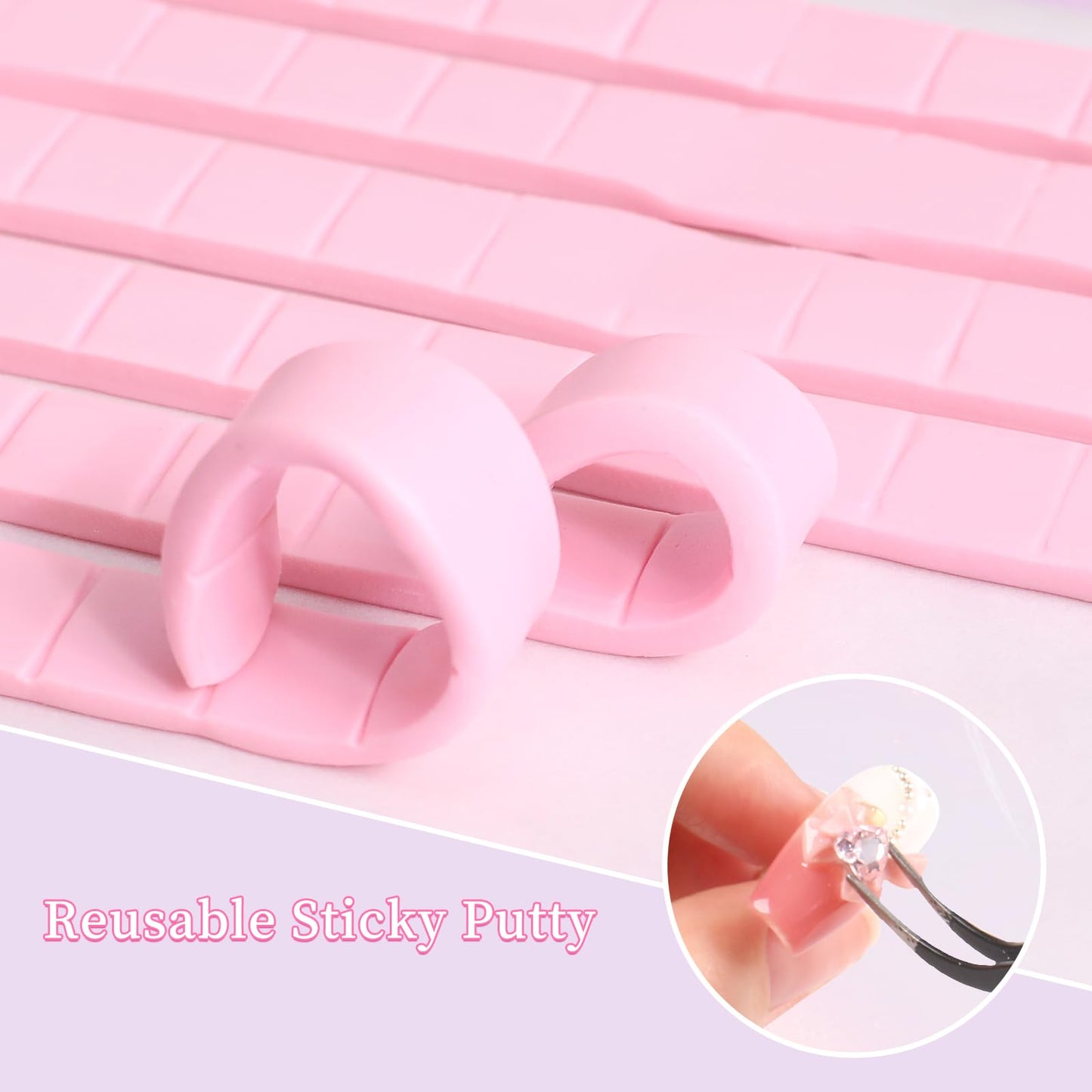 ANGNYA 2 Set Nail Stands for Press On, Heart-shaped Nail Holder for Painting Nails with Reusable Adhesive Putty Clay Strong Magnetic Nail Display Art Stand for Painting Nails