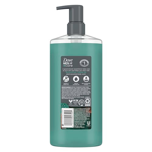 DOVE MEN + CARE Deep Clean Bar Soap and Eucalyptus + Cedar Oil Body Wash Bundle, 8 Pack 3.75oz Bar Soap and 26oz Body Wash