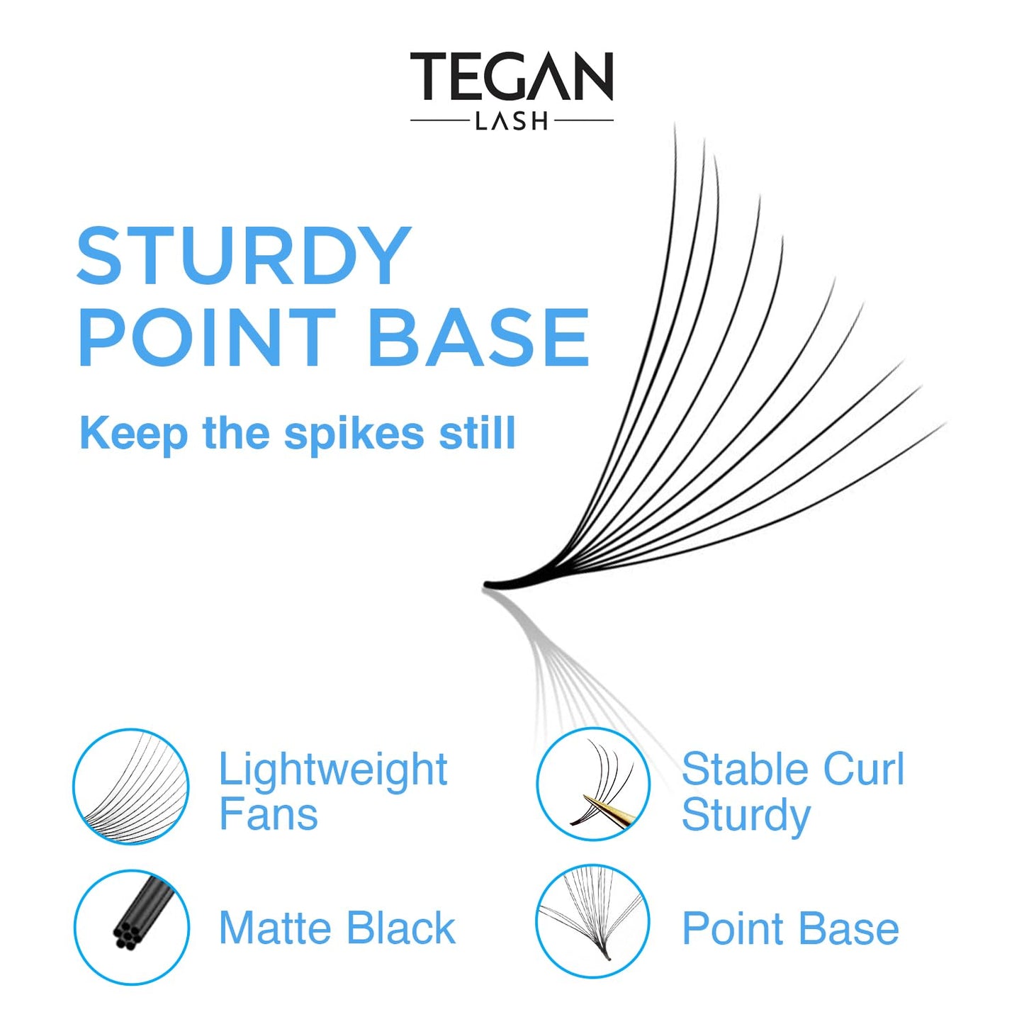 TEGAN LASH 500 Promade Fans Volume Eyelash Extensions, Handmade Loose False Eyelashes, From 3D - 16D, 0.03/0.05/0.07 Thickness, C/CC/D Curl, 9-15mm Length, Pestanas Pelo A Pelo (5D-0.07-C-13)