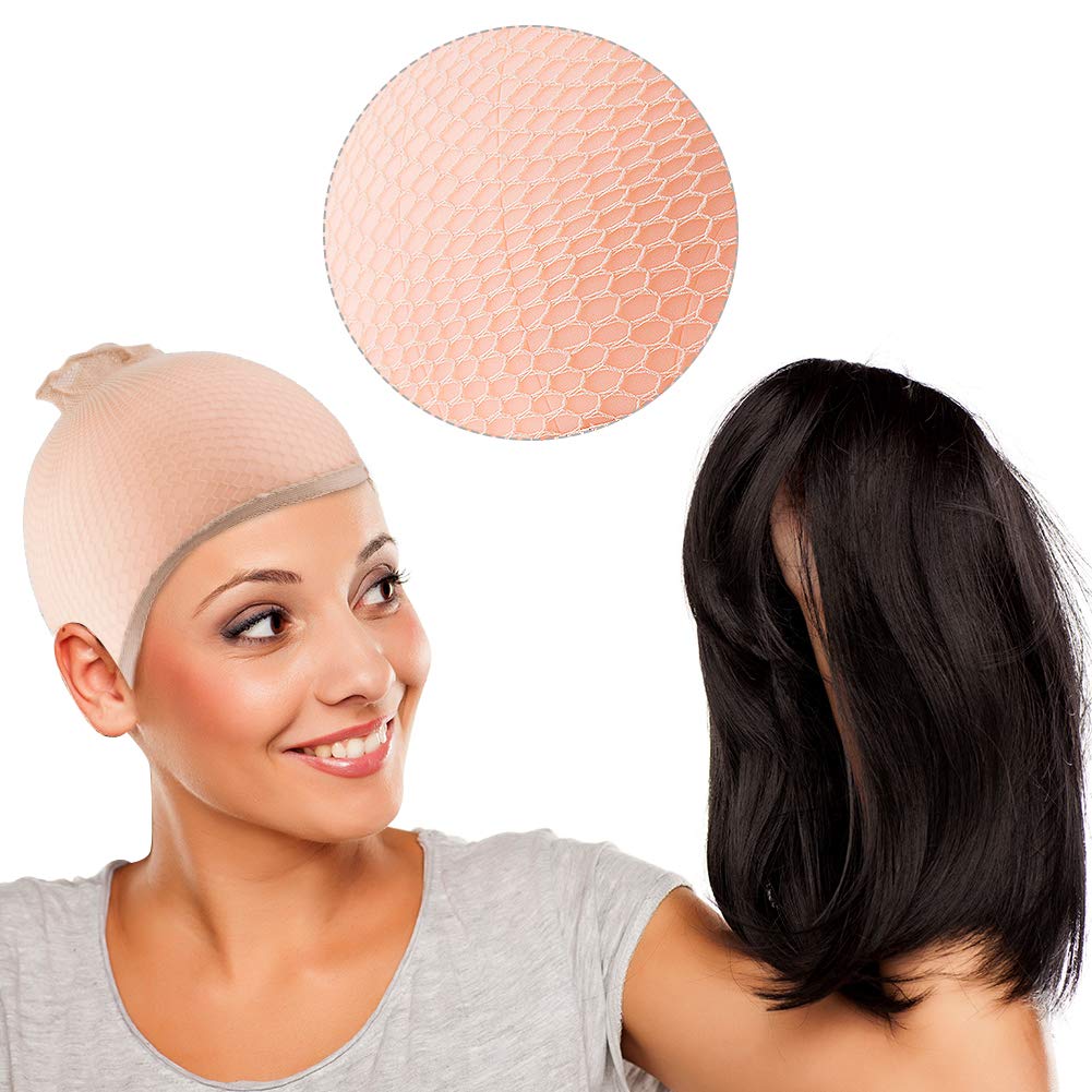 WXJ13 2 PCS Makeup Latex Bald Caps and 2 PCS Nylon Wig Caps for Costume Party Adult Costume Accessory