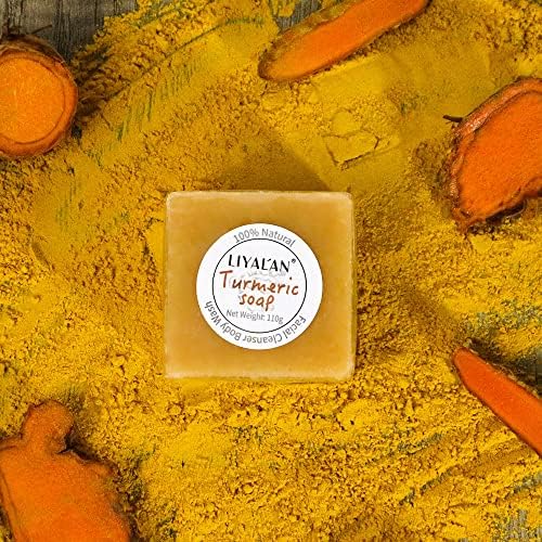 LIYALAN Turmeric Soap Bar for Face & Body Smooth Skin,Deep Cleansing 24K Gold Under Eye Patches for Dark Circles