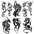 6 Sheets Black Flying Dragon Claw Totem Arm Body Art Temporary Tattoo Stickers Fake Tattoos That Look Real and Last Long