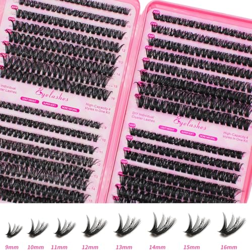 DIY Lash Extension Kit 616pcs Clusters D Curl 9-16mm