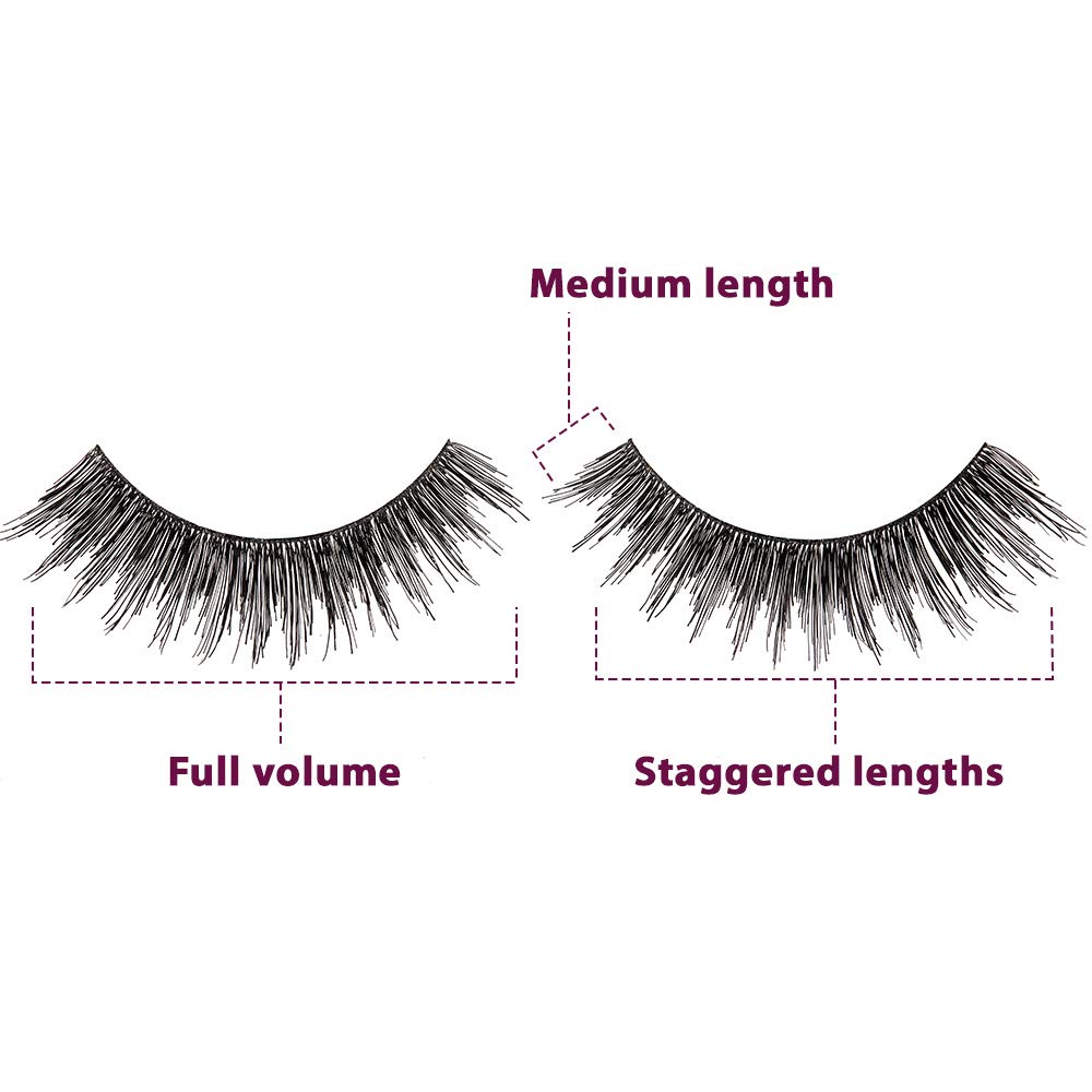 Ardell False Eyelashes Double up 211, Delicate Feminine Aura effect, 4 pack