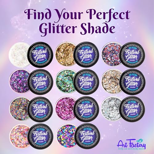 Art Factory UV Reactive Body Glitter Gel - Pearl Pastel for Face, Hair & Body