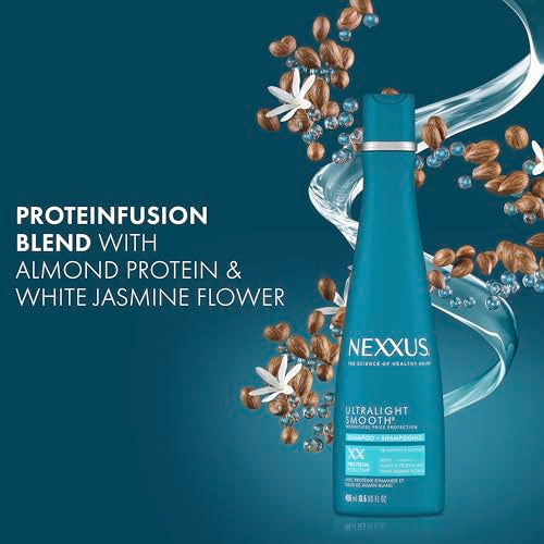 Nexxus Ultralight Smooth Shampoo Weightless for Dry and Frizzy Hair Smooth Hair Treatment to Block Out Frizz 13.5 fl oz