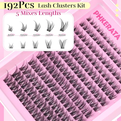 Wispy Lash Clusters Kit - 192pc DIY Eyelash Extensions with Glue