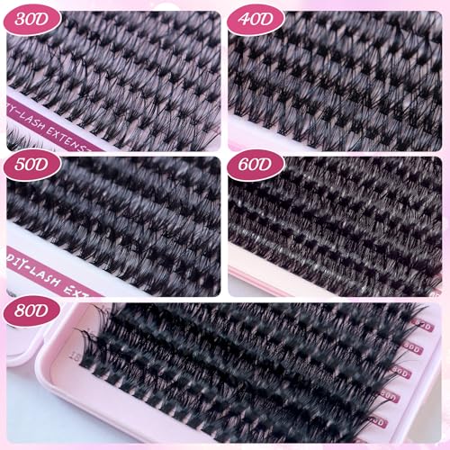 Lash Clusters Kit 640Pcs - 30D+40D Wispy Eyelash Extensions 9-16mm
