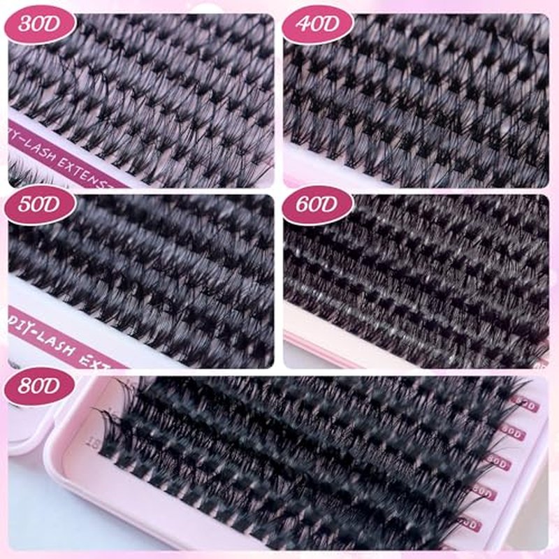 30D 40D Lash Clusters Kit - 640Pcs Natural Wispy Eyelashes