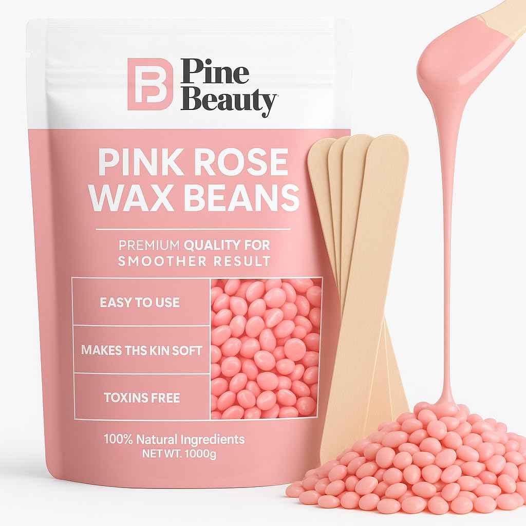 Hard Wax Beads for Hair Removal 2.2lb - Big Bag Wax Beans Melts for Sensitive Skin, 10 Extra Brazilian Waxing Beads Spatula Applicator for Face, Bikini Area, Body, Legs, Armpit & Eyebrow of Women