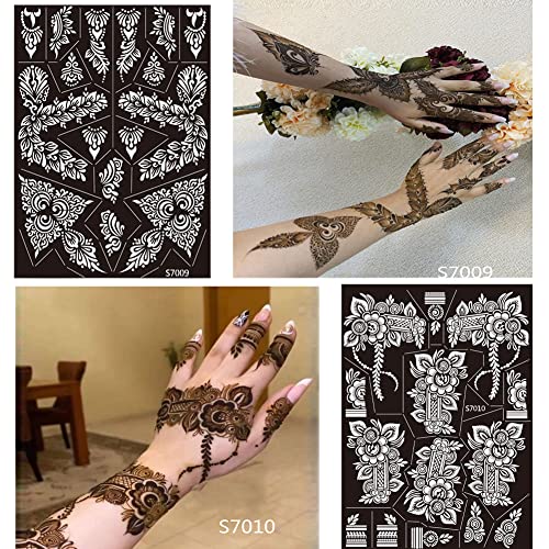 Henna Tattoo Stencils 10 Sheets Indian Arabian Hand Template