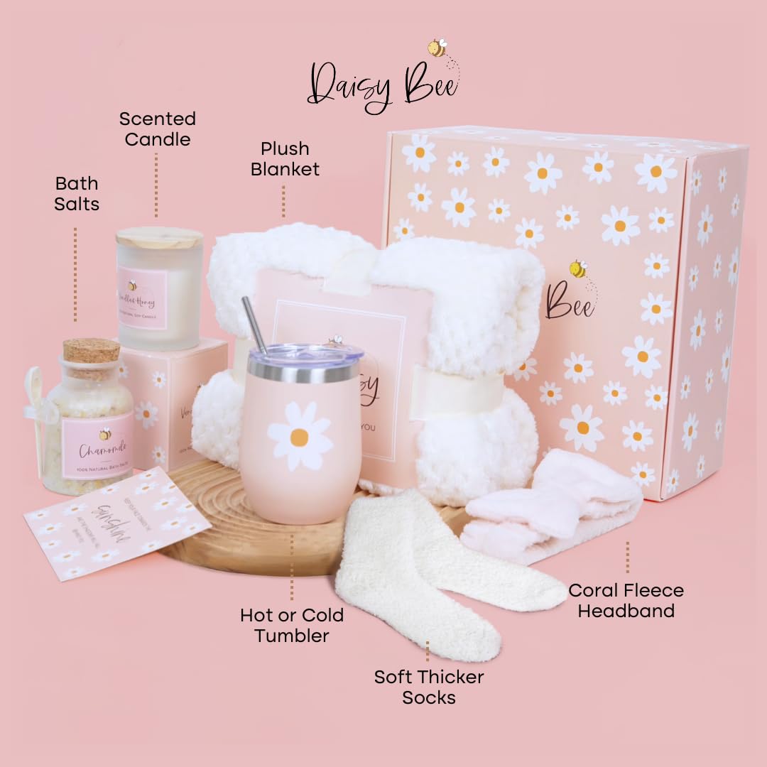 Luxury Daisy Bee Women’s Care Package – Birthday Gifts for Women, Mom, Friend, Girlfriend with Natural Ingredients, Self-Care Gifts, Relaxing Gifts, Perfectly Packaged for Pampering & Ready to Gift