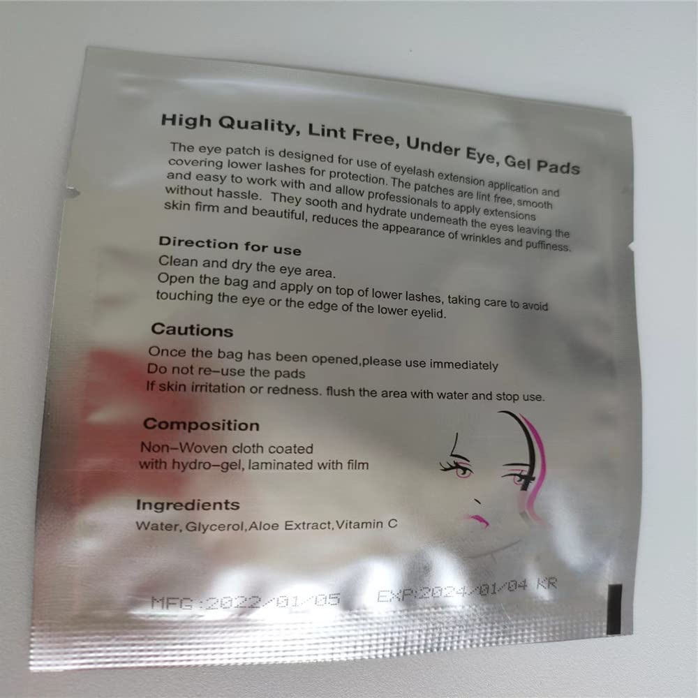 Eye Gel Patches,Under Eye Pads Lint Free Lash Extension Eye Gel Patches for Eyelash Extension (100)