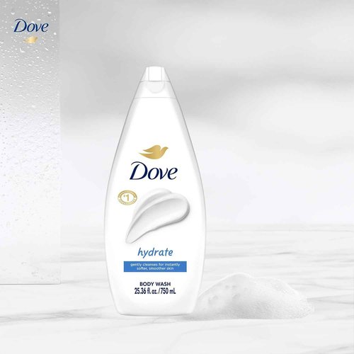 Dove Body Wash Hydrate 4-Pack – Moisturizing Cleanser for Smooth, Soft Skin, 25.3 Oz Ea