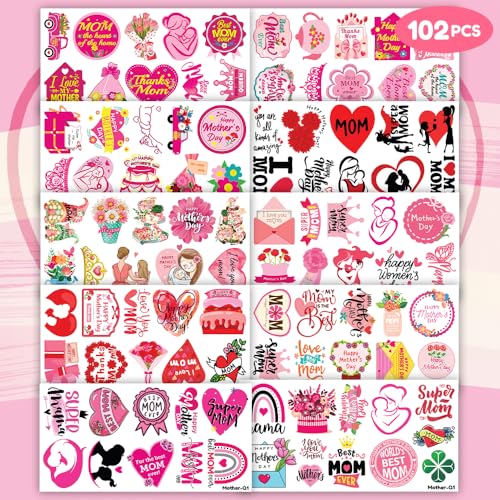 102 PCS Best Mom Ever Temporary Tattoos for Party