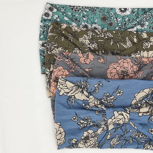 YONUF Wide Headbands for Women, 4 Pack Boho Knotted