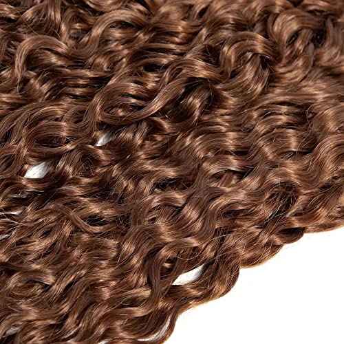 Color 30 Brown Water Wave Bundles Brazilian Hair Weave Bundles 100% Wet and Wavy Virgin Brazilian Human Hair Bundles Extension Color 30 100gram Curly Weave Hair