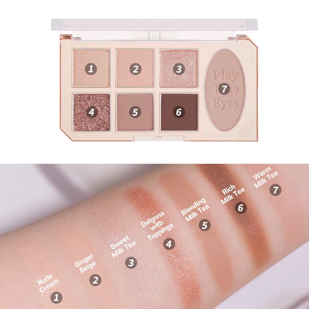 ETUDE Play Tone Eyepalette | From Eye To Cheeks | Palette With Easy Color Matching For All | Various Texture From Sheer Matte To Wet Glitters | K-beauty (Nude Milk Tea)