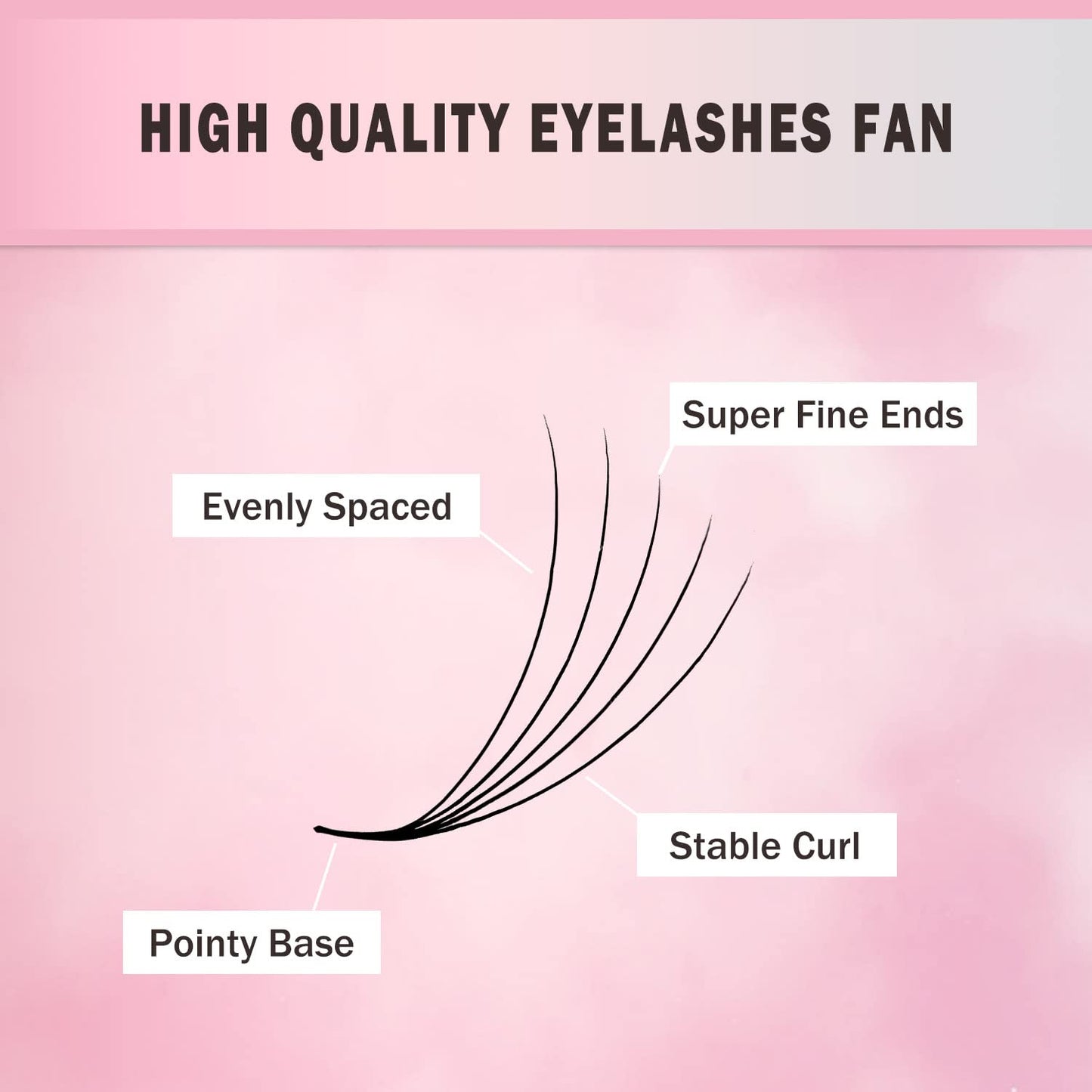 MDC LASHES Promade Eyelash Fans Mix Length 1000 Fans Volume Lash Extensions 8D-16D, C D Curl, 9-16mm Length, 0.05-0.07 Short Stem Promade Premade Pre Pro Loose Fans Eyelash Extension, Easy Application