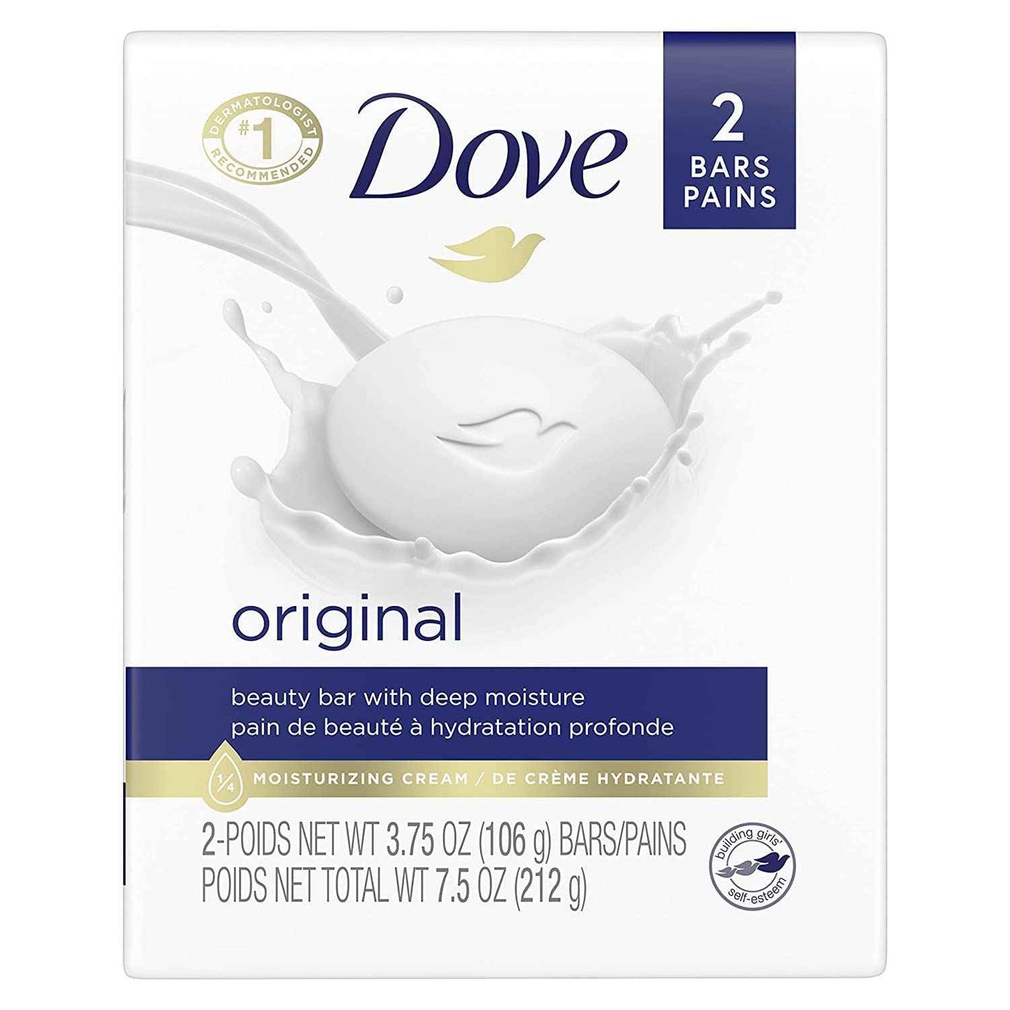 DOVE Beauty Bar White 4 oz, 2 Bar (Pack of 5)