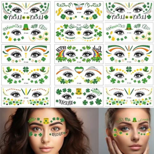 Shamrock Temporary Tattoos St. Patrick's Day - 20 Sheets