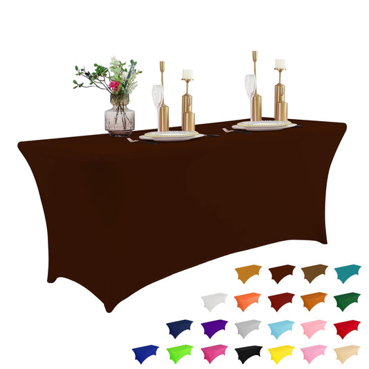 IVAPUPU 4FT Table Cloth for Rectangular Fitted Events Stretch Coffee Table Covers Washable Table Cover Spandex Tablecloth Table Protector for Party, Wedding, Cocktail, Banquet, Festival