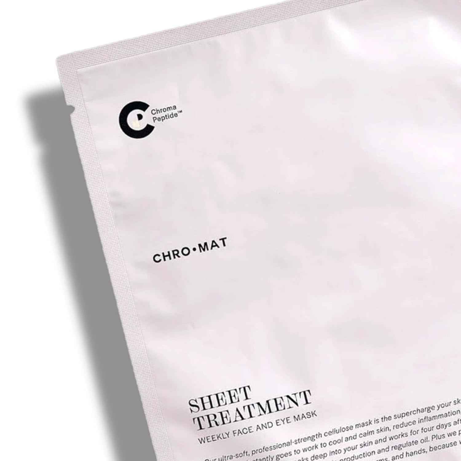 CHROMAT Sheet Treatment – 4 Pack Sheet Mask – Face & Eye Mask with Chroma Peptide, Fucoreverse, Tens’Up & Lyocell - Hydrating & Smoothing