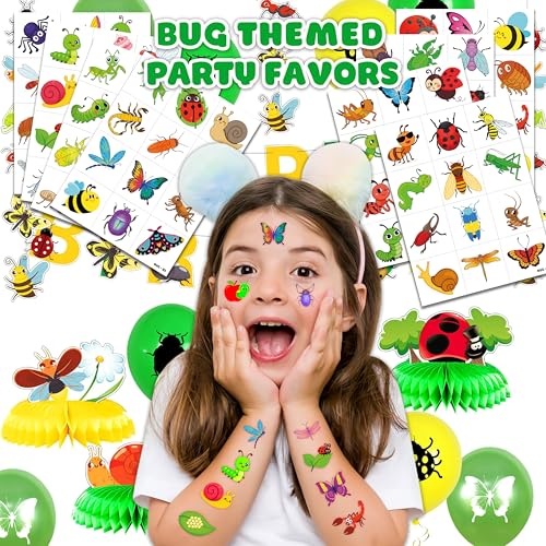 96 PCS Bug Temporary Tattoos for Kids - Insect Party Favors