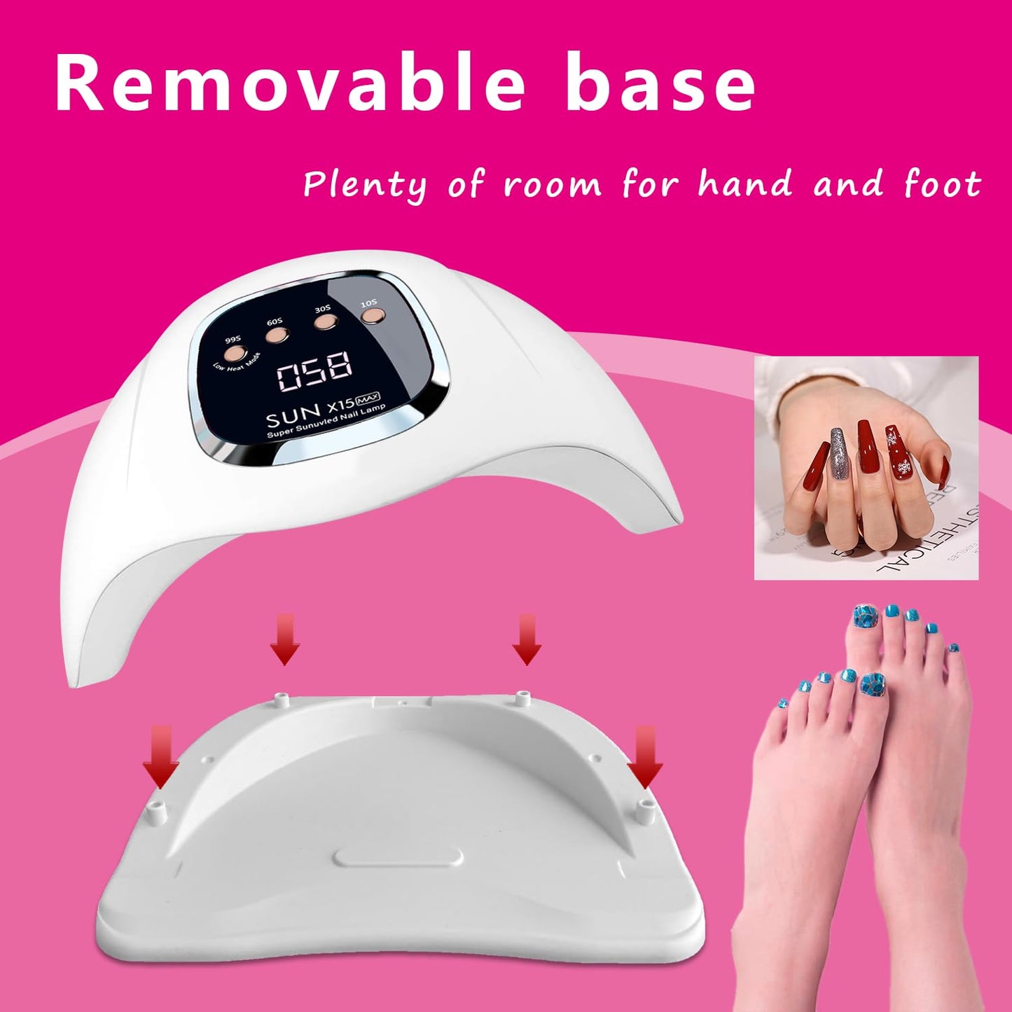 KFE Hardware UV Led Gel Nail Lamp UV Nail Dryer for Gel Polish (Pink 280W)