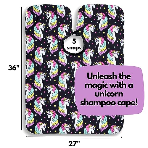 Kids Pink Leopard Hair Cutting Cape - Toddler XS-S Multicolor Unicorn Pattern