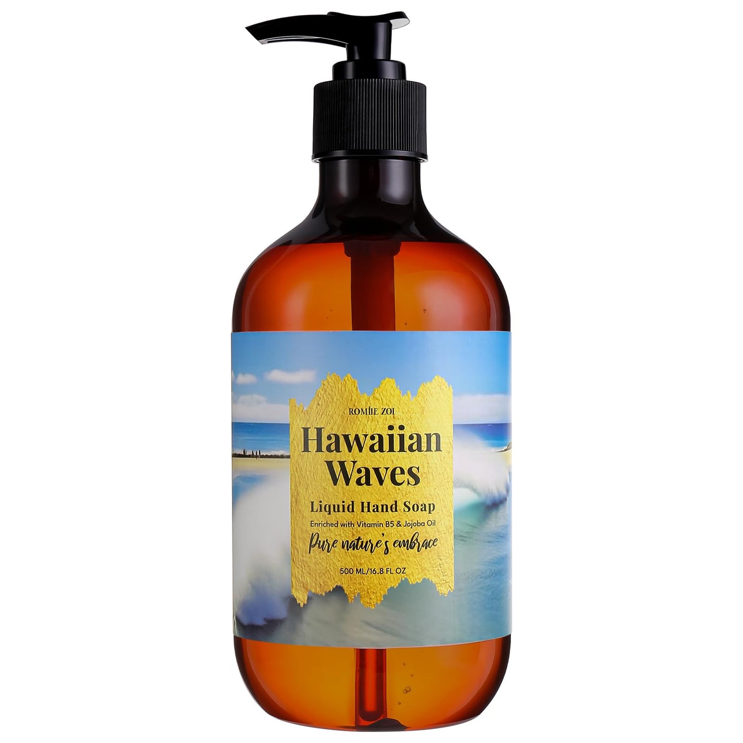 ROMIIE ZOI Duke Kahanamoku Beach Hawaiian Waves Liquid Hand Soap - Ocean Tide Fragrance, 500ml (16.8 fl oz)