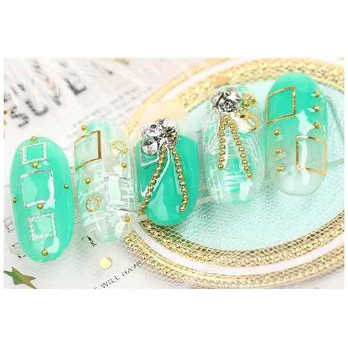 0.8mm Gold Nail Charms Caviar Beads for Nails 6 Sizes Mini Small Stainless Steel Beads Nails Art Decorations Gun Grey DIY Tool Nail Studs Accessories Gold Charms for Nails (Light Gold)