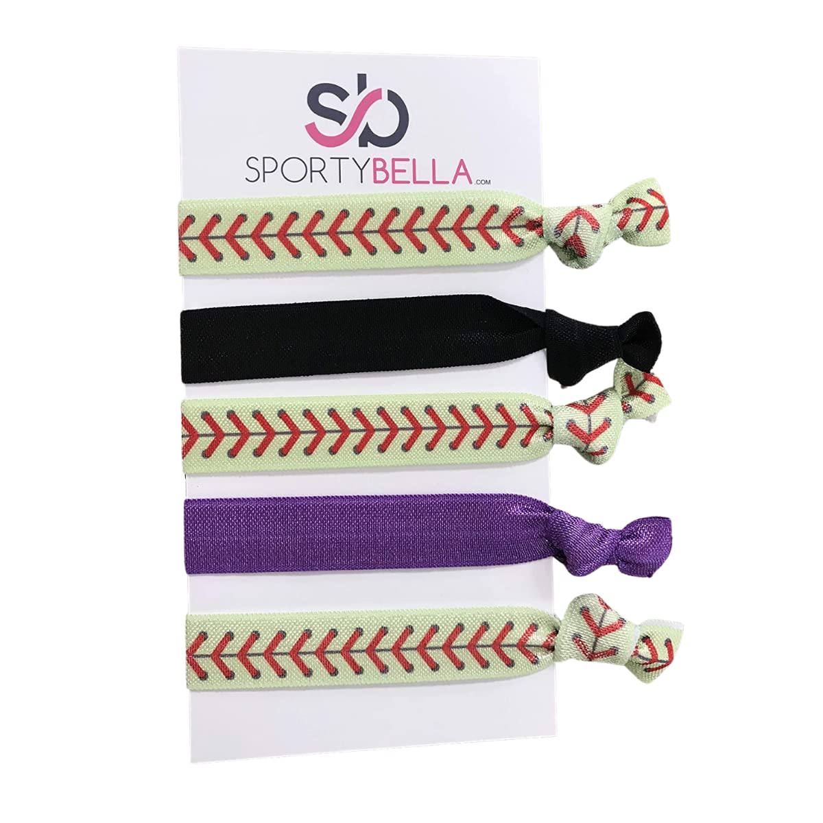 Hair Accessories Set for Girls Softball Players - No Crease Hair Ties, Ponytail Holders, and Team Gifts