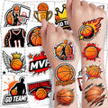 108 Basketball Temporary Tattoos for Kids, Waterproof & Pre-Cut