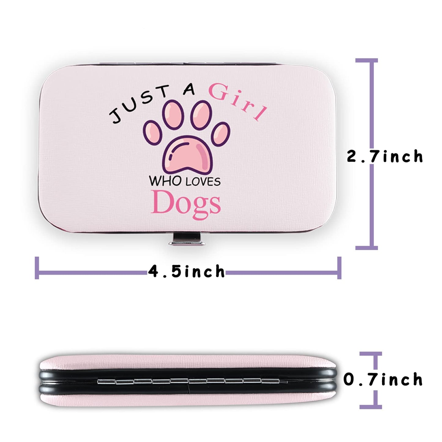 Gifts for Dog Lovers Girls 10pcs Tools Women Travel Manicure Pedicure Grooming Set Rose Gold Just A Girl Who Loves Dogs Birthday Christmas Thanksgiving Gifts for Sister Daughter Granddaughter Friends