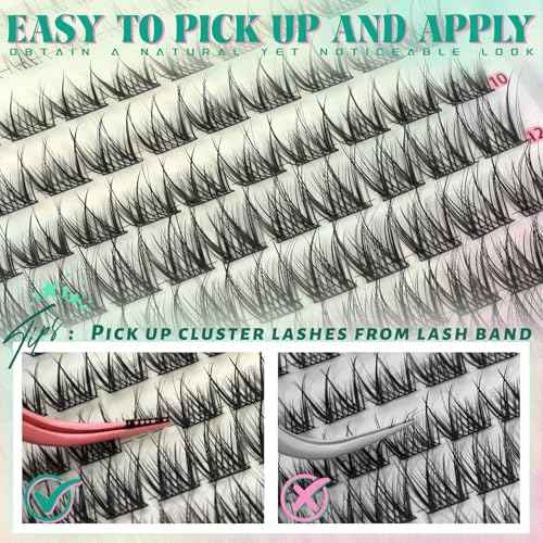 Wispy Lash Clusters 146pcs Natural Lashes Clusters with Bottom Lashes 6-16mm Lightweight Individual Eyelashes Soft Eyelashes Cluster with Thin Band DIY Natural Look Lash Extensions (Lilac)