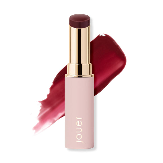 Jouer Essential Lip Enhancer Shine Balm - Enhancing Tinted Lip Balm - Moisturize, Plump, & Nourishing Lip Care - Jojoba Seed Oil and Maxi Lip Formula for Moisturizing and Fullness, Dahlia