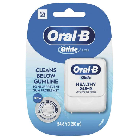 Oral-B Glide Healthy gums, unflavored floss 50M (Pack of 6)
