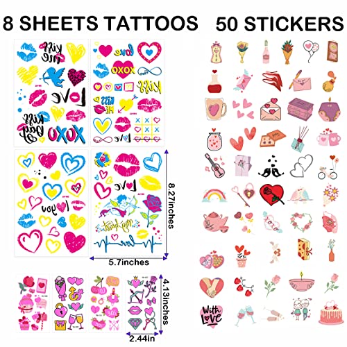 Glow UV Neon Temporary Tattoos & Vinyl Stickers Set