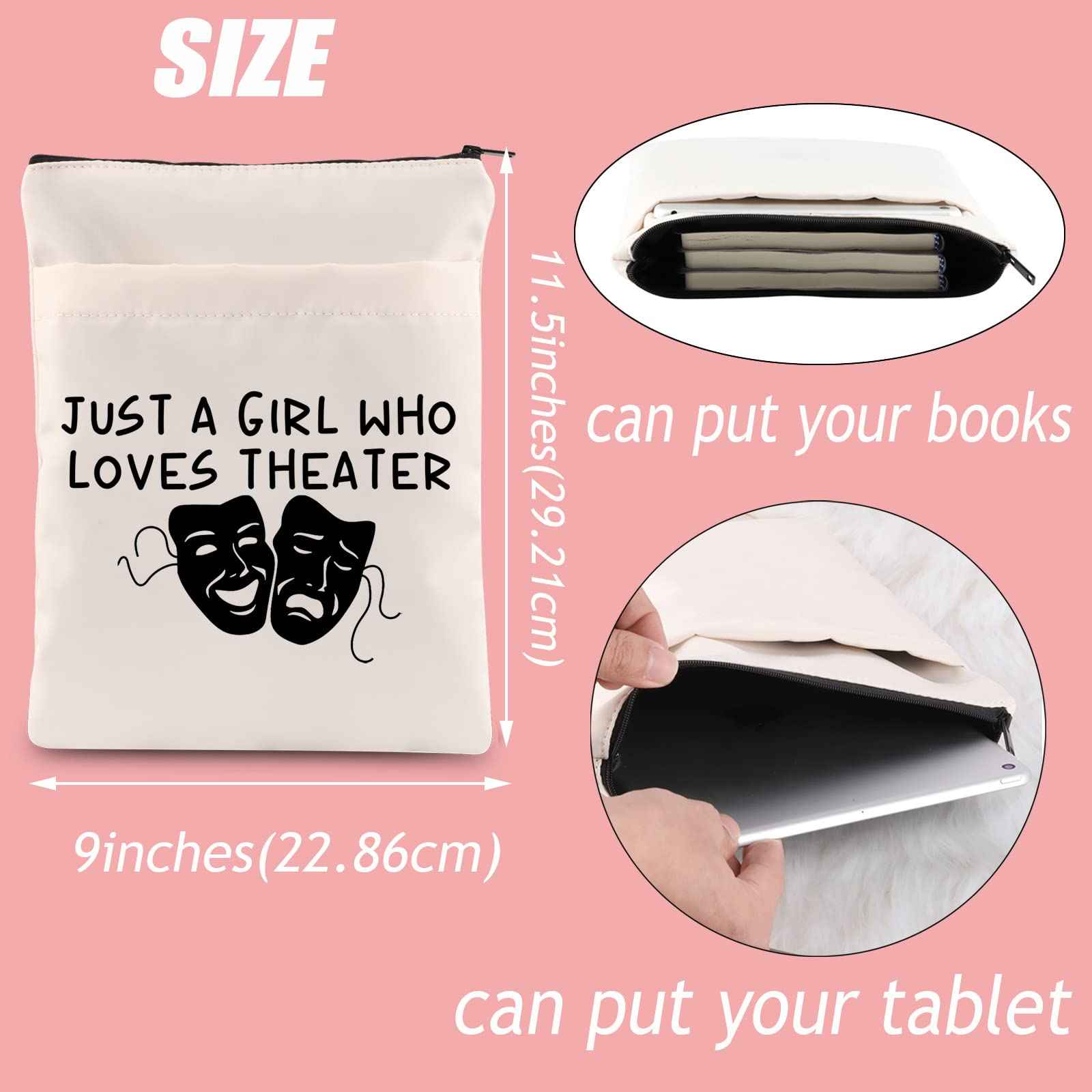 MEIKIUP Theater Actor Makeup Bag Drama Theater Lover Gift Drama Teacher Gift Who Loves Theater Travel Zipper Bag (Loves Theater BS)