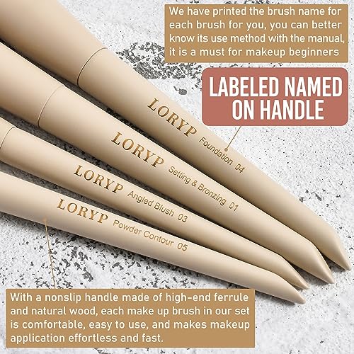 LORYP 18-Piece Makeup Brush Set with Face & Eye Brushes