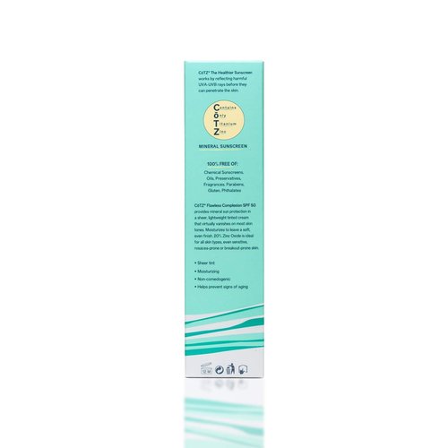 CoTZ Skincare | Flawless Complexion | Lightly Tinted | Facial Mineral Sunscreen Broad Spectrum SPF 50; 2.5 oz / 70 g